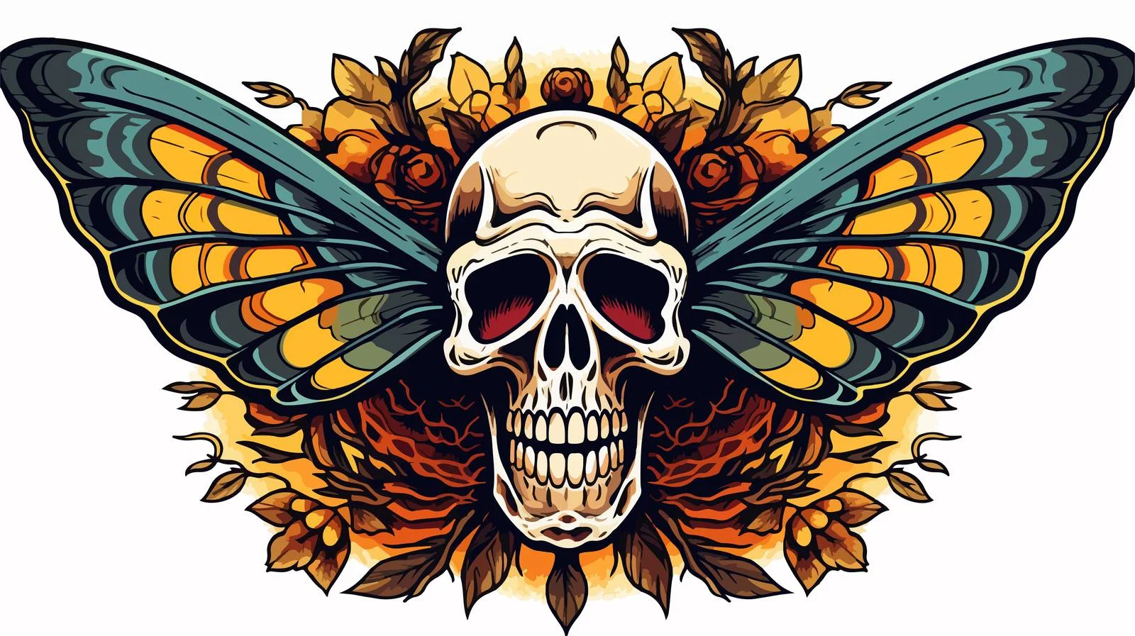 Deaths Head Moth Tattoo Flash — free download from Dotvec