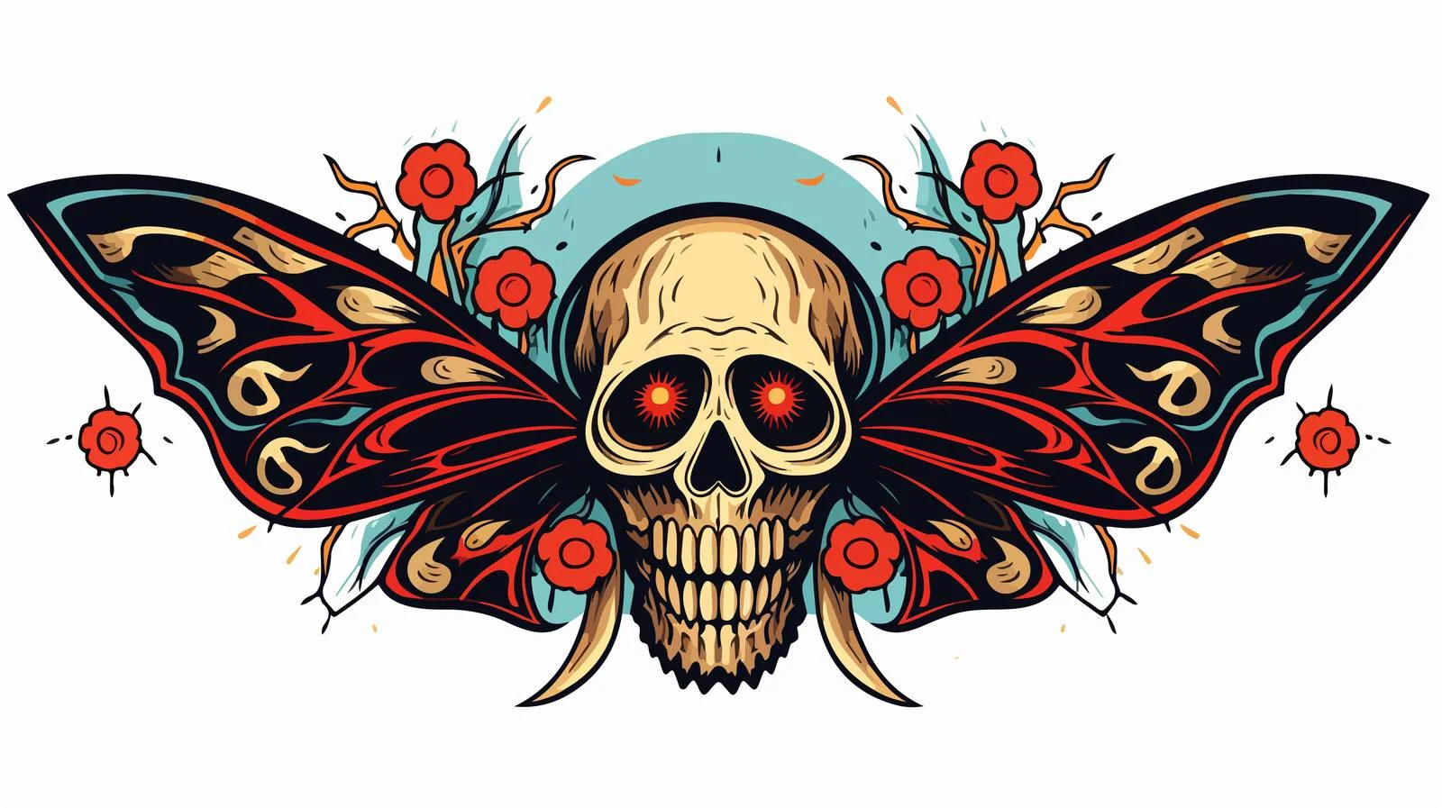 Death's Head Moth Flash Tattoo Design