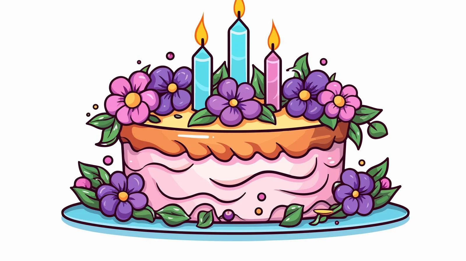 Birthday Cake Tattoo in Black Line Style — free download from Dotvec