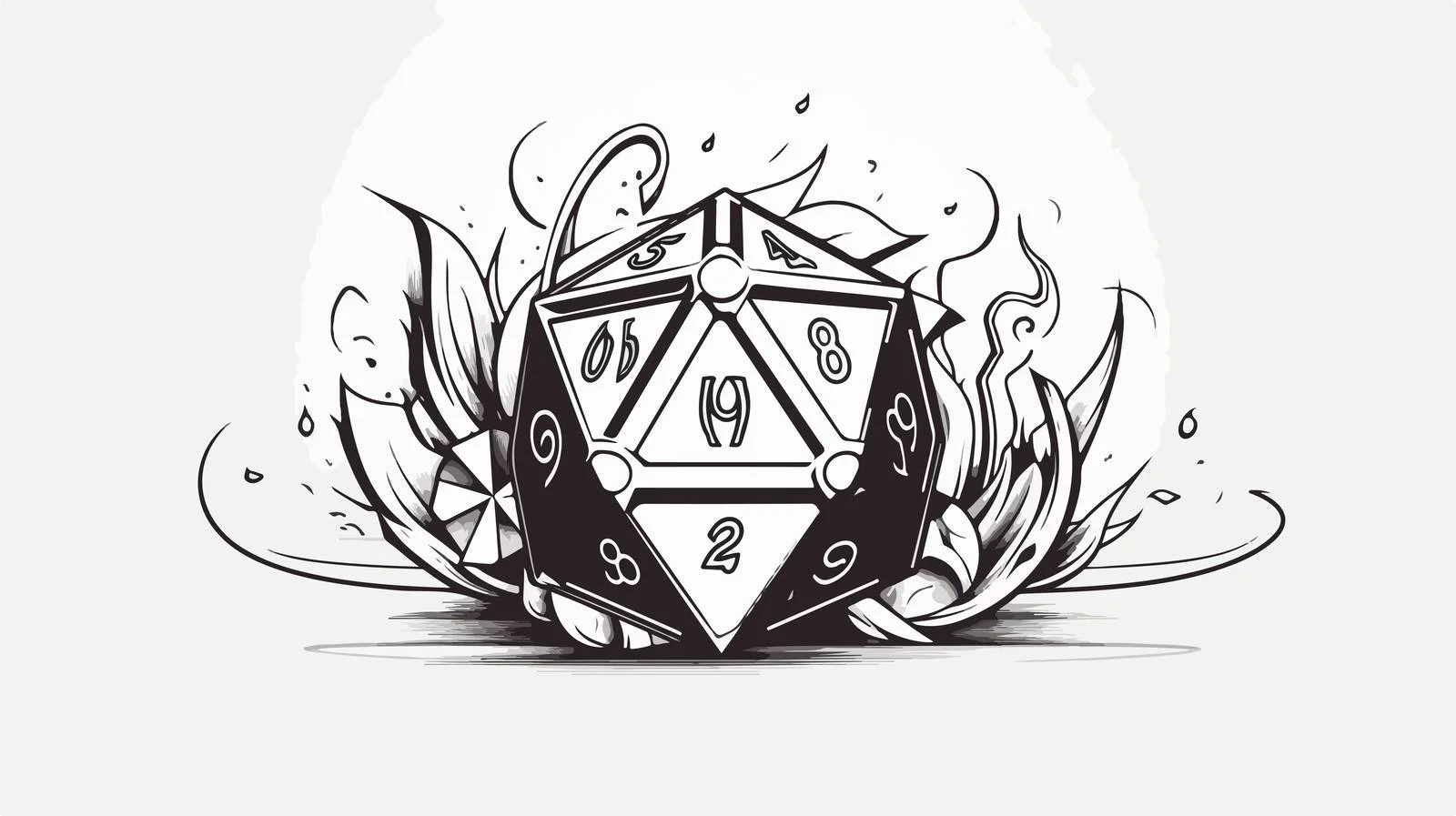 D20 Dice Tattoo Design