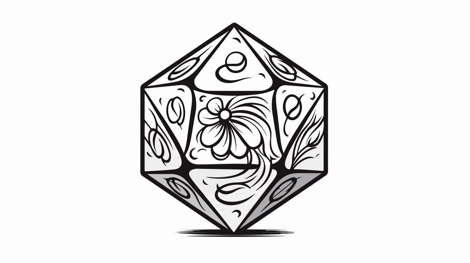 D20 Dice Tattoo Illustration