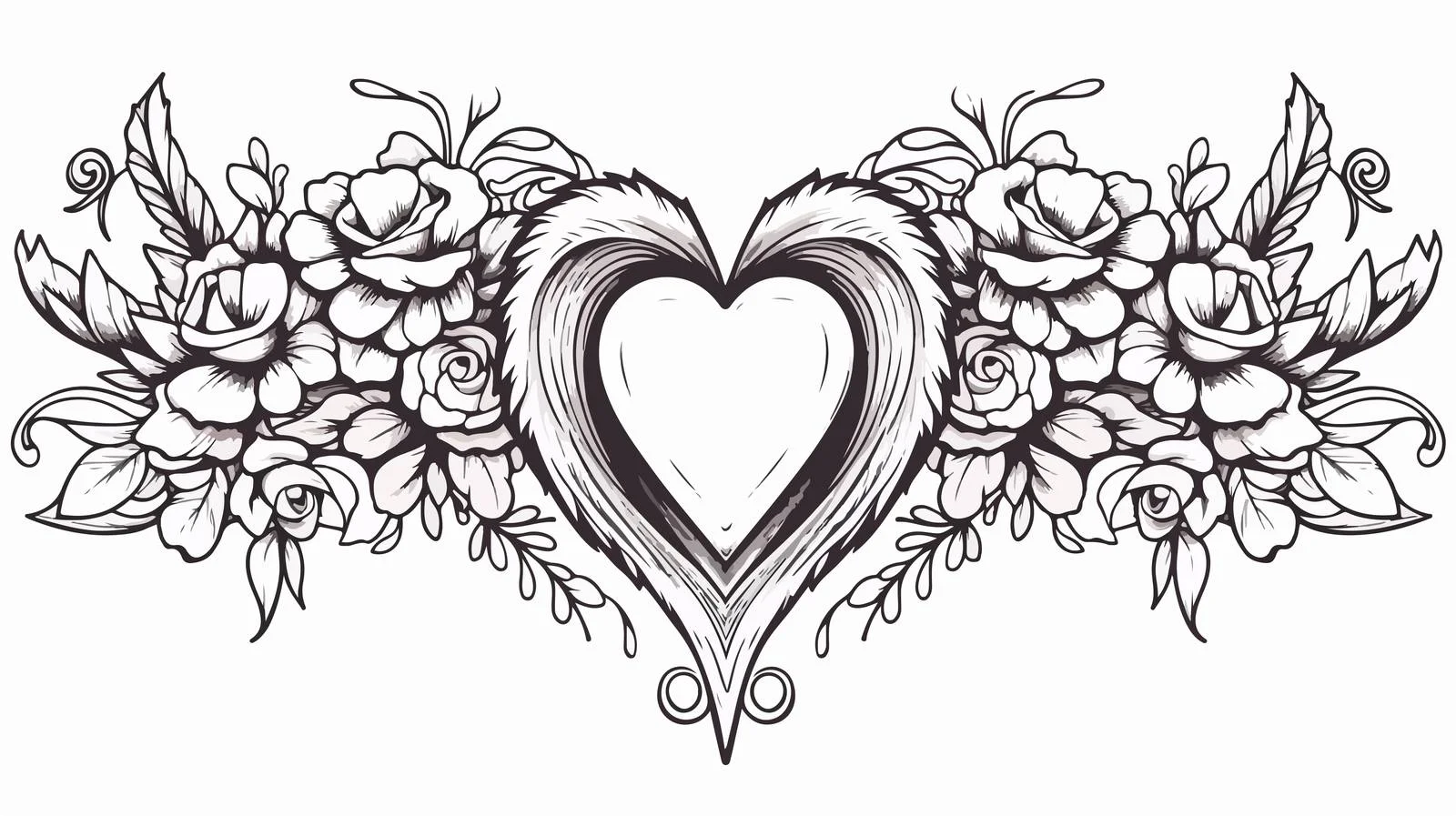 Flying Heart Tattoo Design