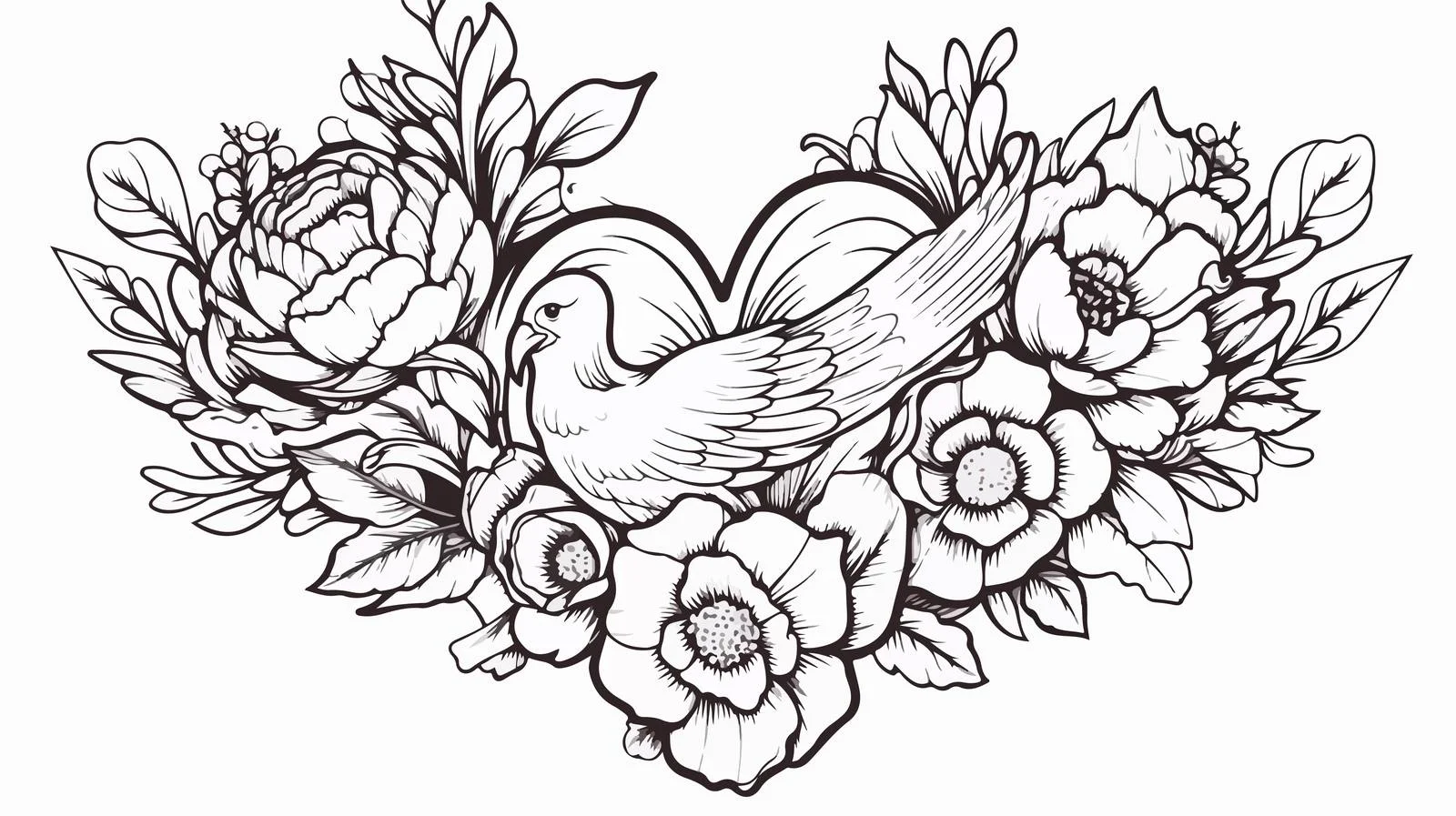 Flying Heart Tattoo Design — free download from Dotvec