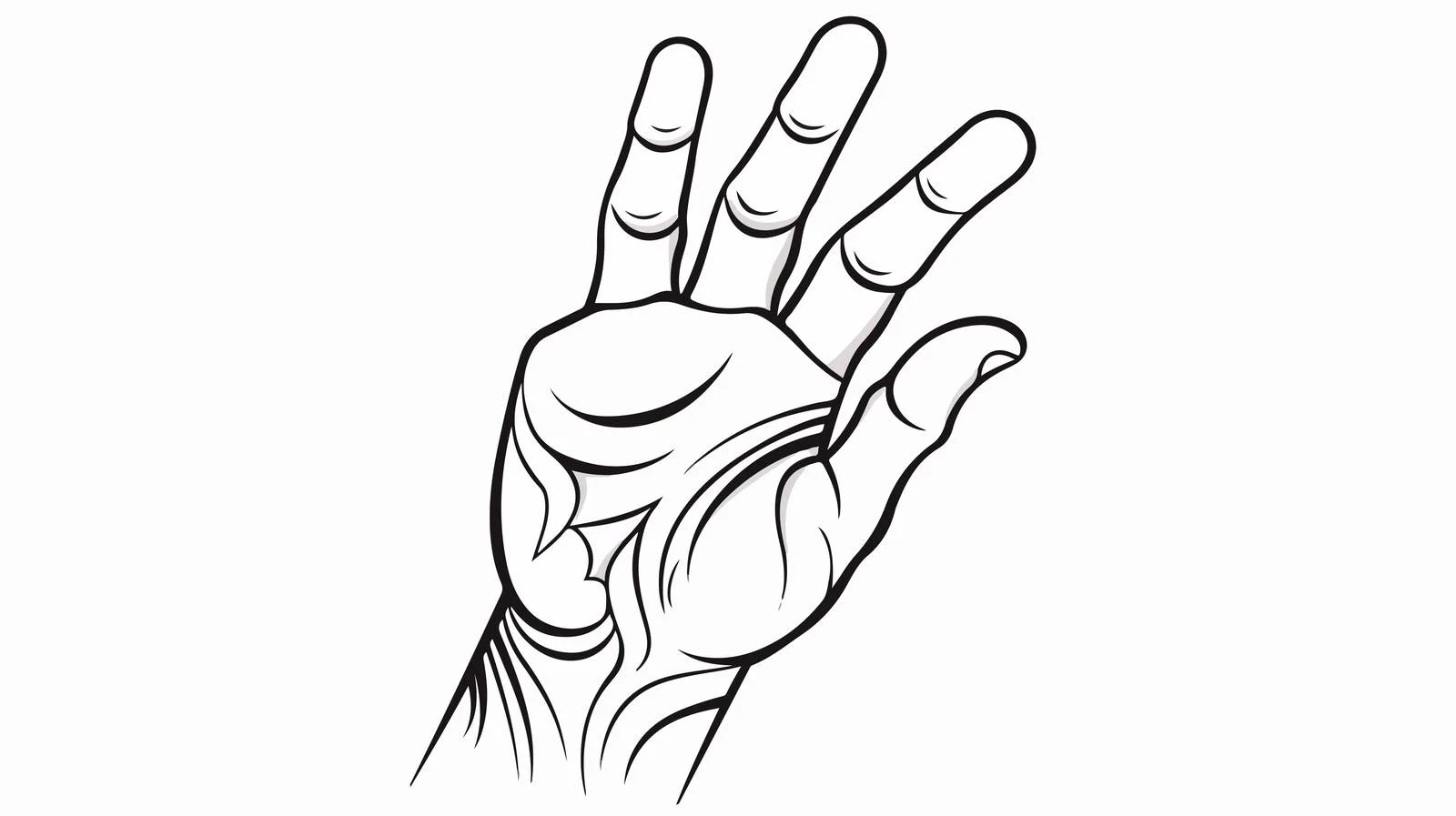 Black Line Hand Tattoo Vector Illustration — free download from Dotvec