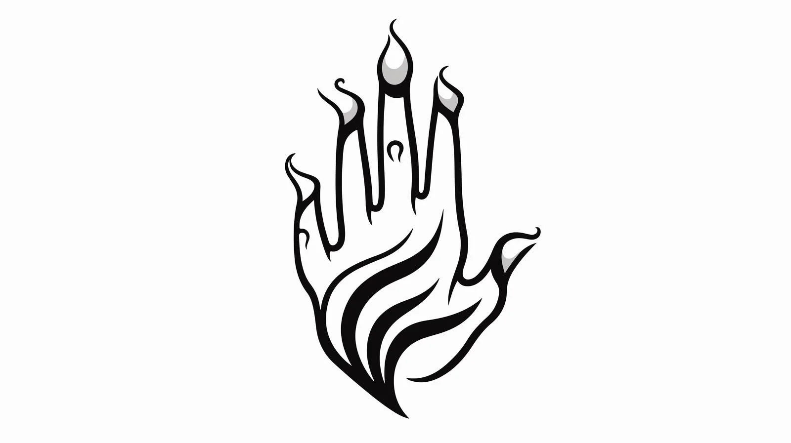 Black Line Hand Tattoo Vector Illustration — free download from Dotvec
