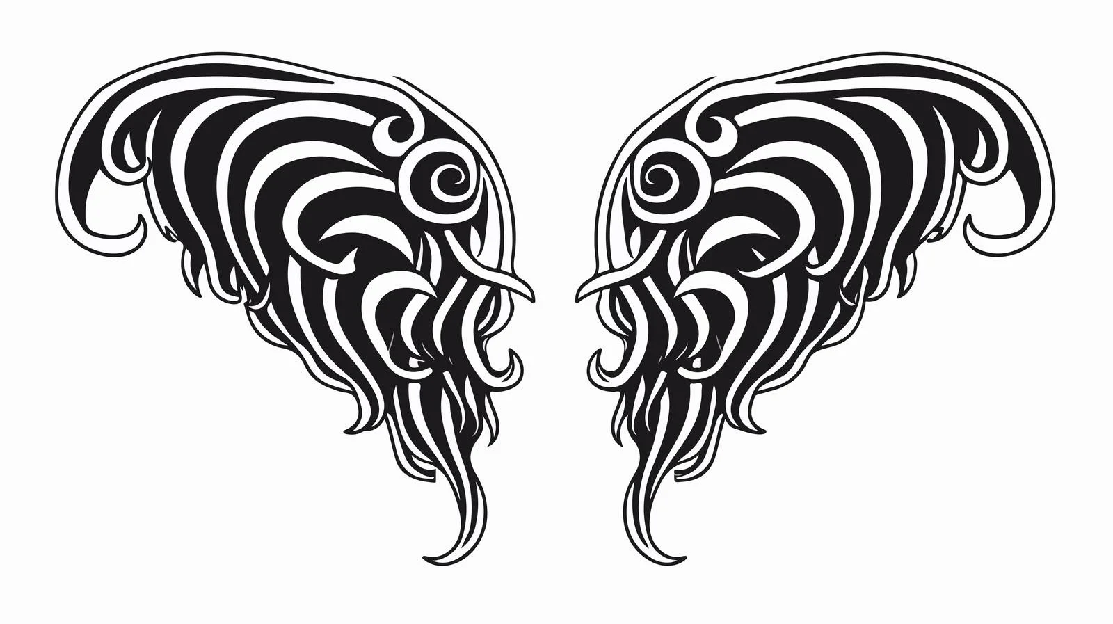 Rib Cage Tattoo Illustration in Black — free download from Dotvec