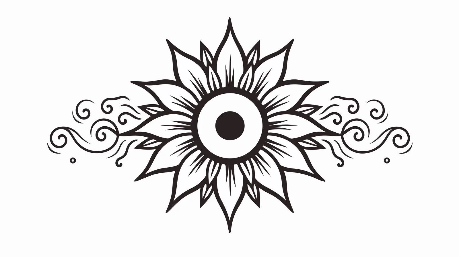 Sun Line Tattoo Illustration — free download from Dotvec