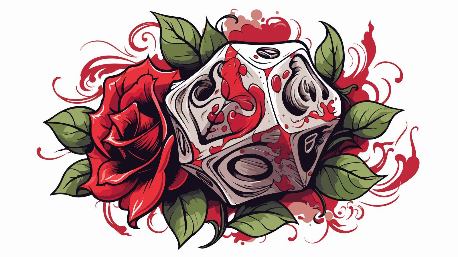 Traditional D20 Dice Tattoo Design — free download from Dotvec