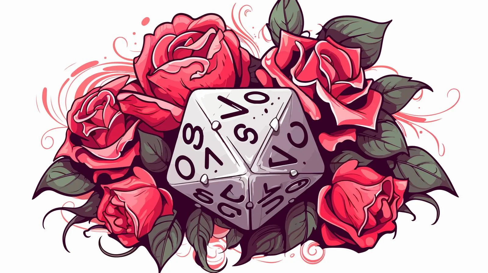 Traditional Style D20 Dice Tattoo Illustration — free download from Dotvec