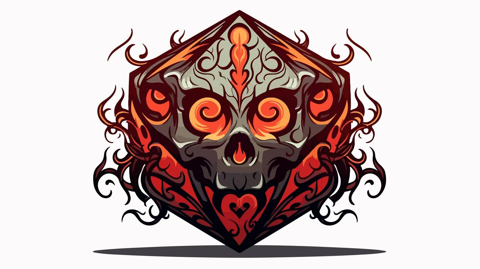 Traditional Style D20 Dice Tattoo Design — free download from Dotvec