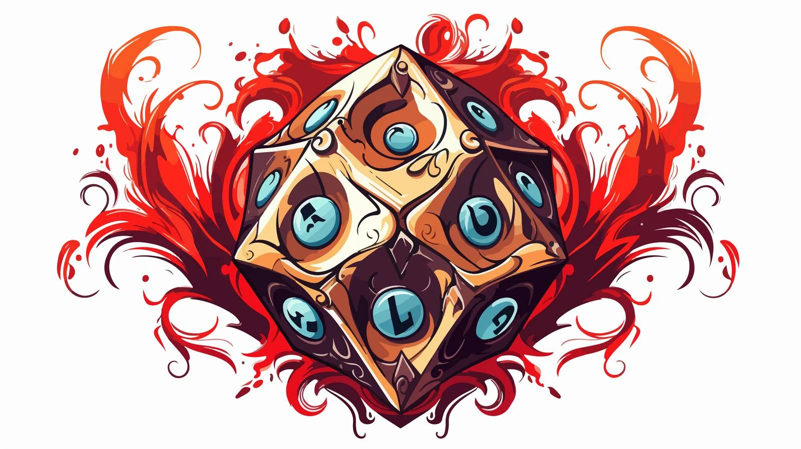 Traditional D20 Dice Tattoo Design — free download from Dotvec