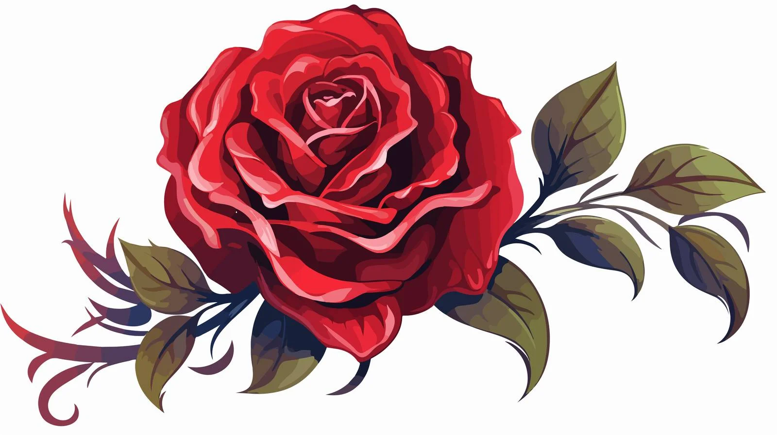 Traditional Rose Tattoo Illustration — free download from Dotvec