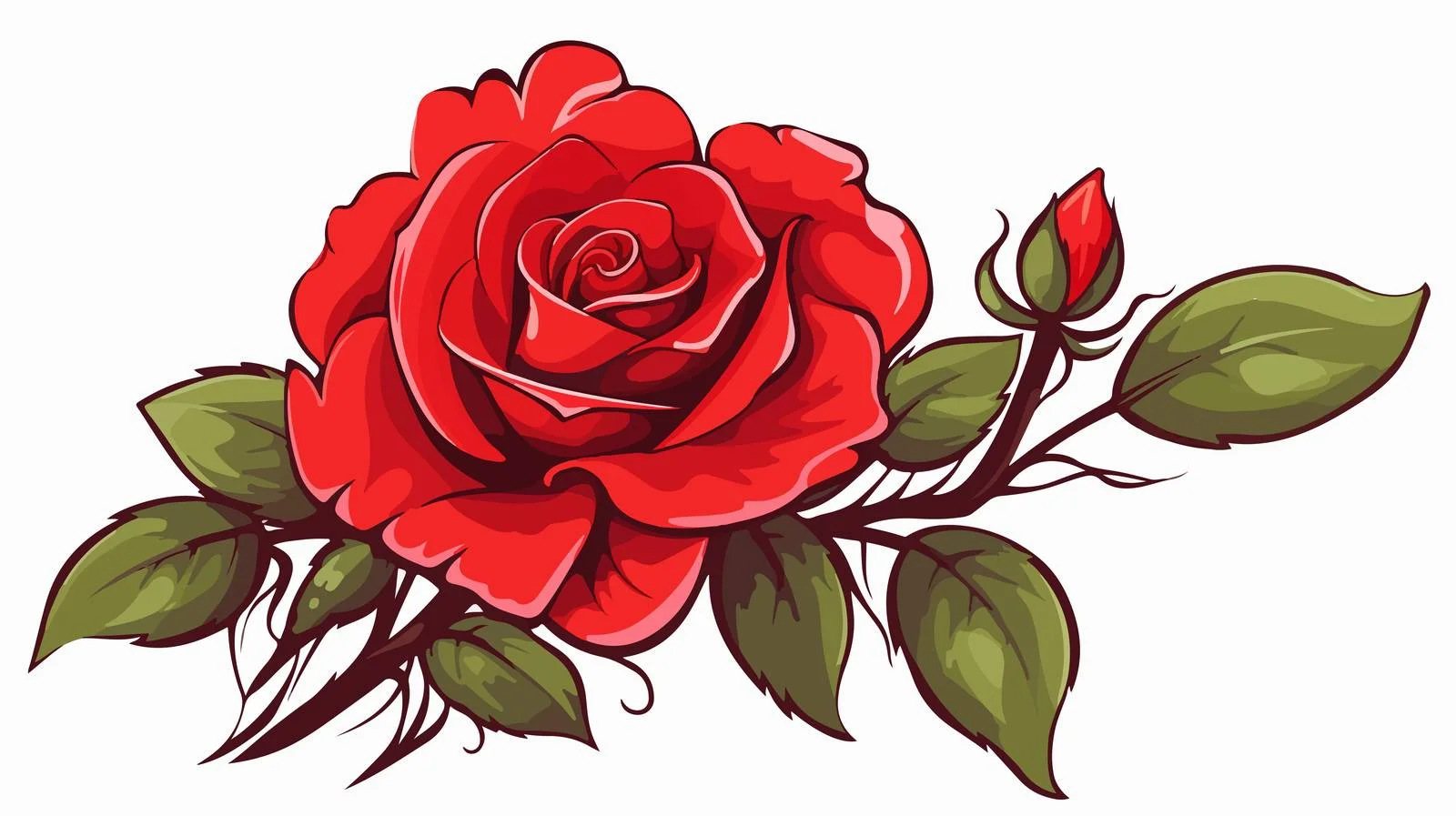 Traditional Rose Tattoo — free download from Dotvec