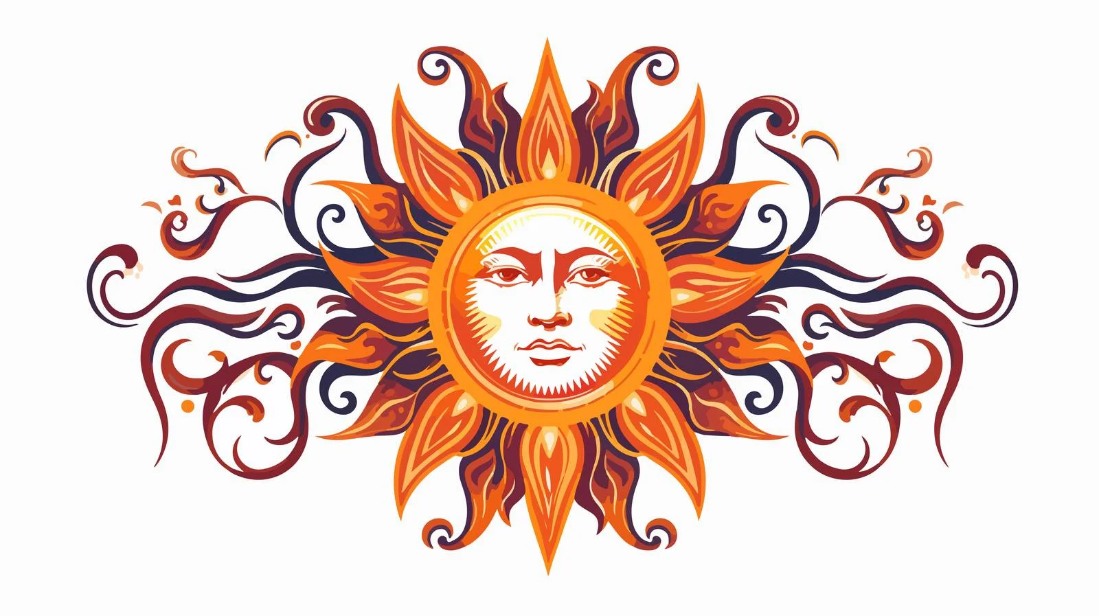 Traditional Style Sun Tattoo Vector — free download from Dotvec
