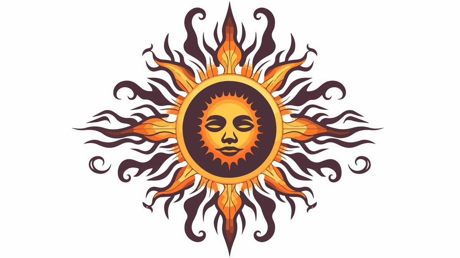 Traditional Sun Tattoo Vector Illustration — free download from Dotvec