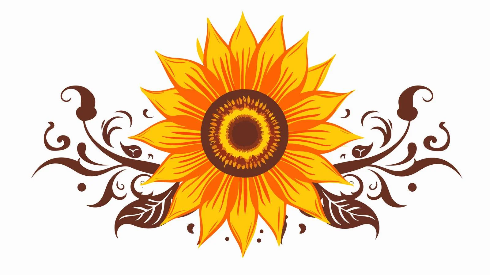 Traditional Sun Tattoo Vector Illustration