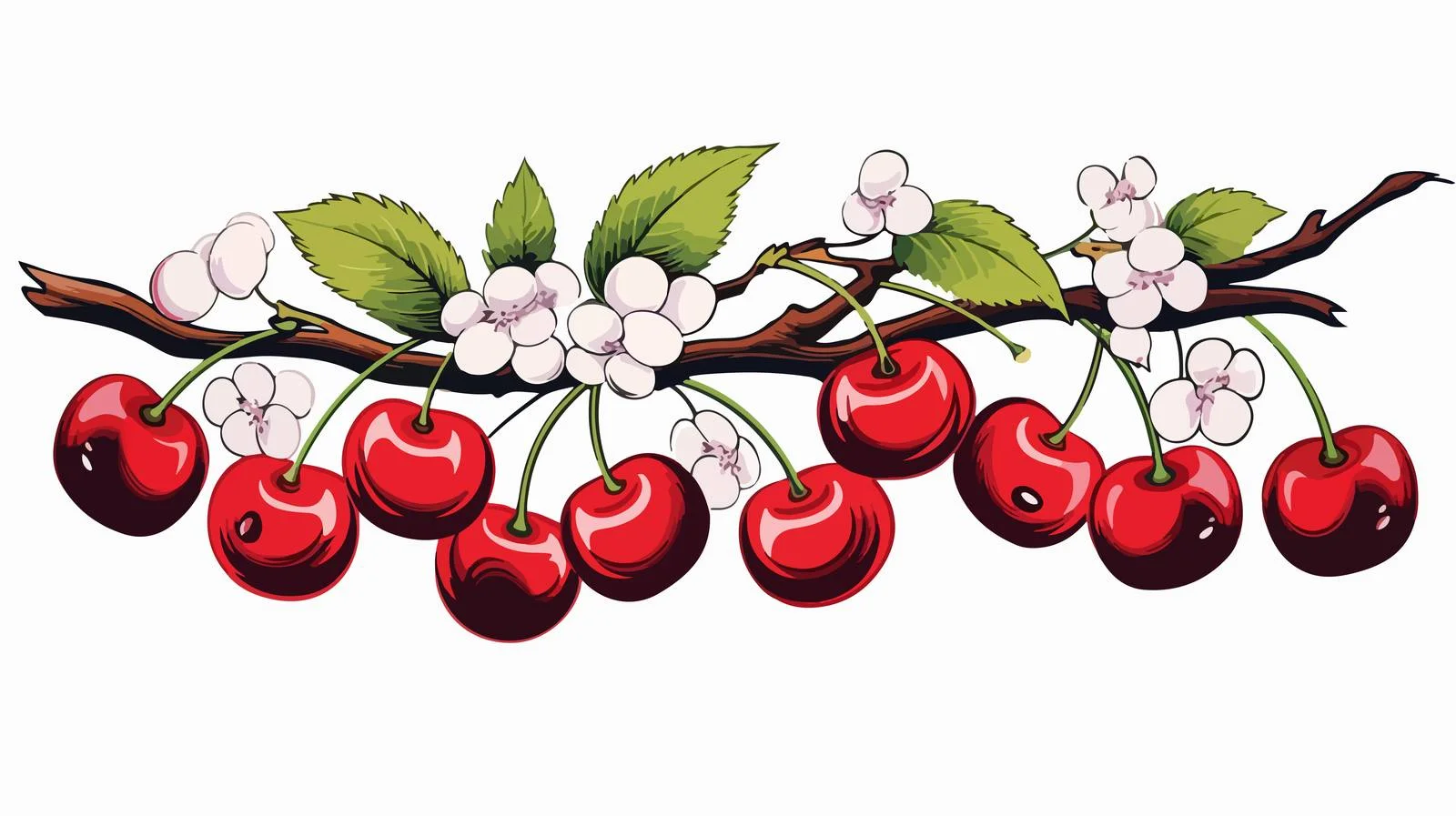 Traditional Style Cherries Tattoo Illustration — free download from Dotvec