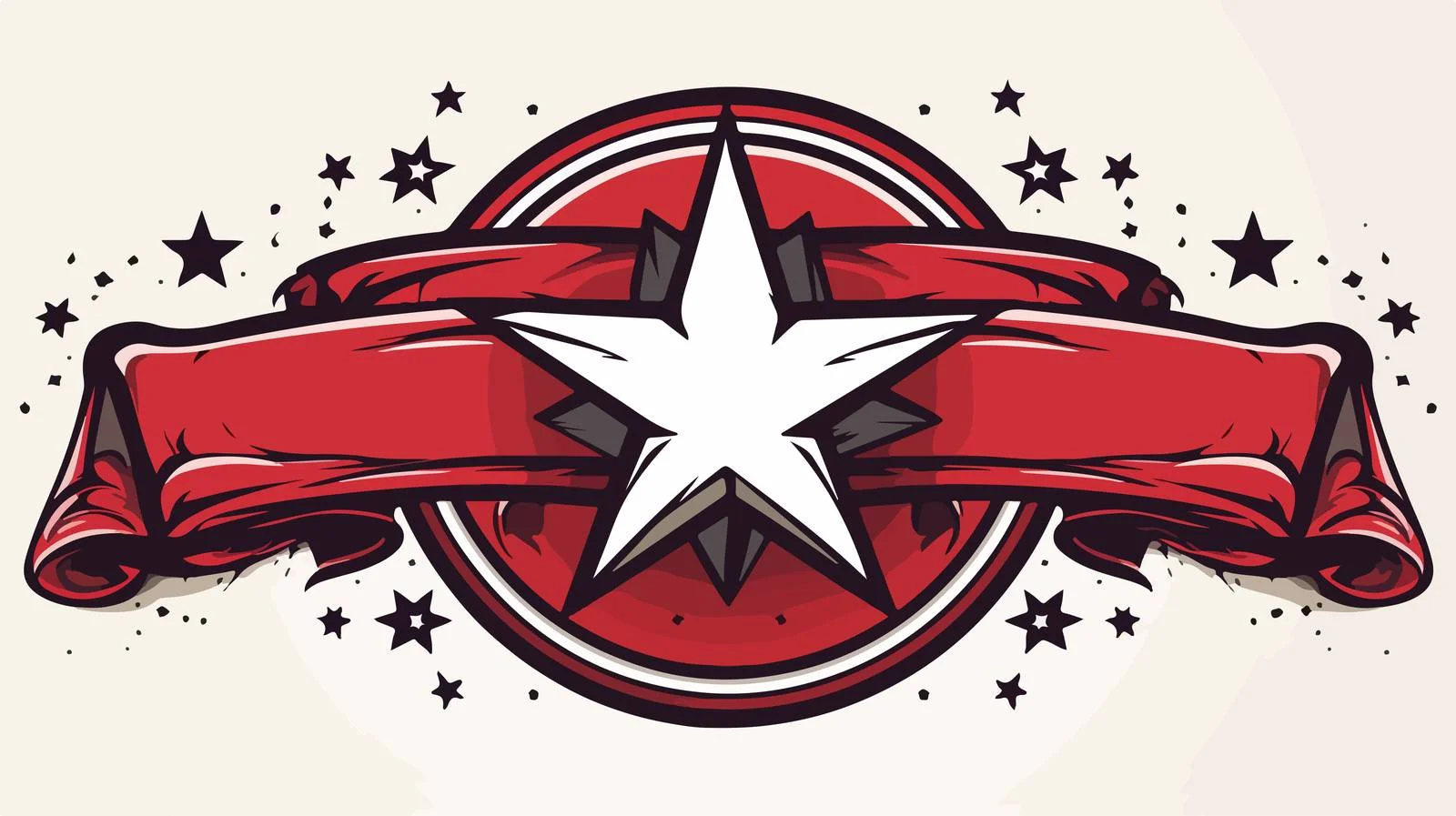 Tattoo Style Star Banner Vector Icon