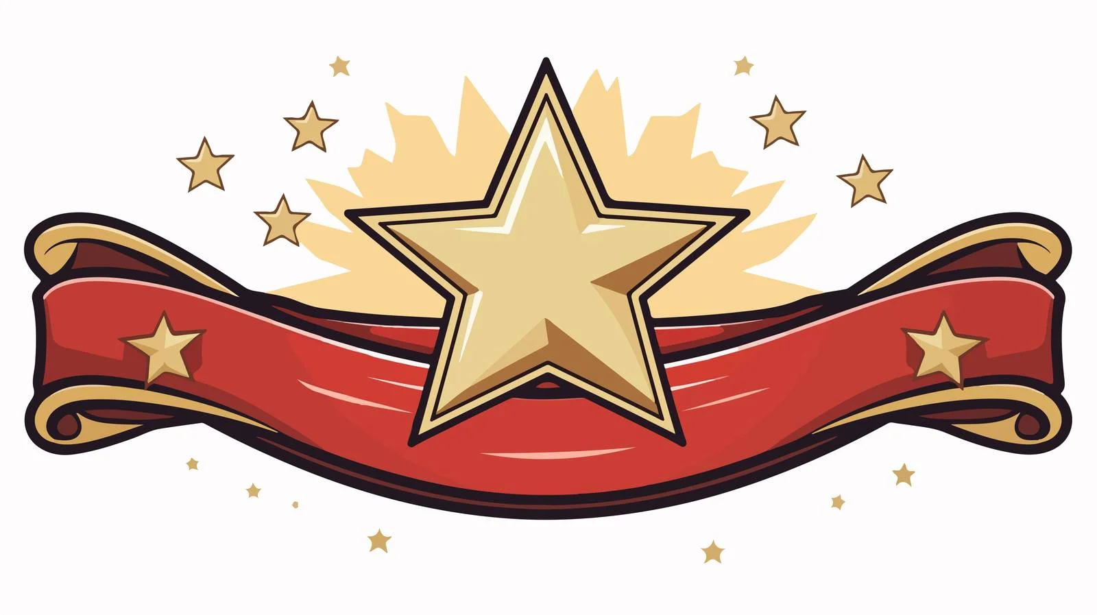 Tattoo Style Star Banner Vector Design