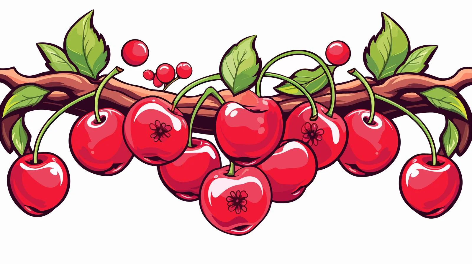 Cherries Tattoo Style Sticker Banner — free download from Dotvec