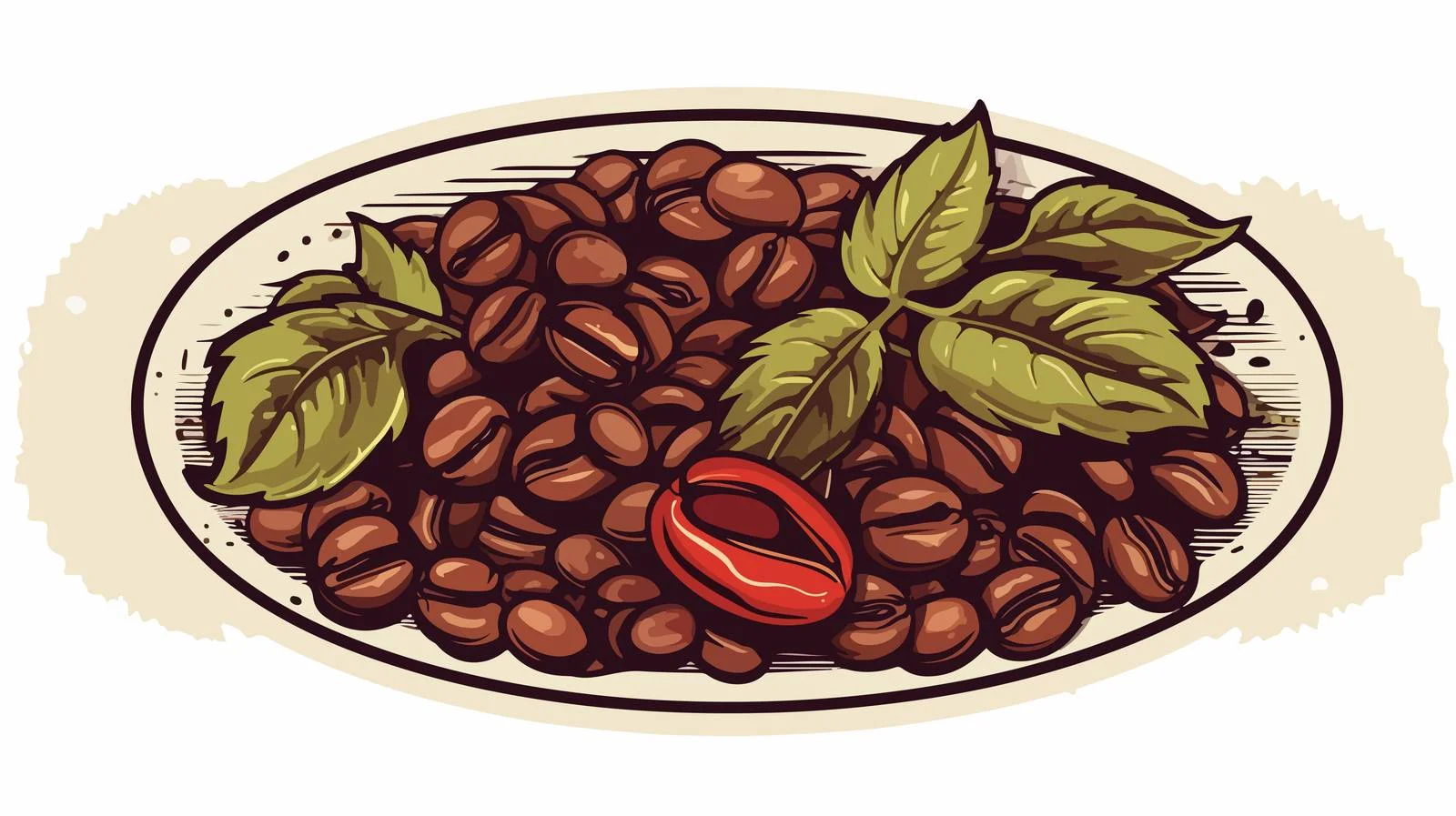 Coffee Beans Tattoo Style Sticker — free download from Dotvec