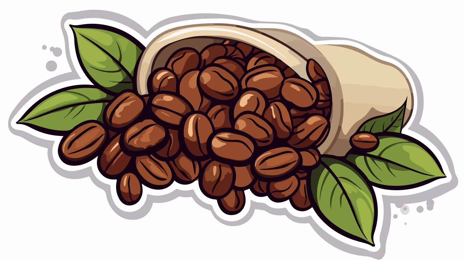 Coffee Beans Tattoo Sticker with Banner — free download from Dotvec