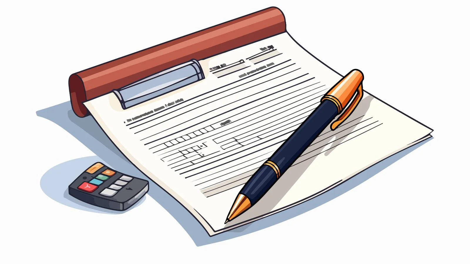 Tax Filing Documents with Pen Icon — free download from Dotvec