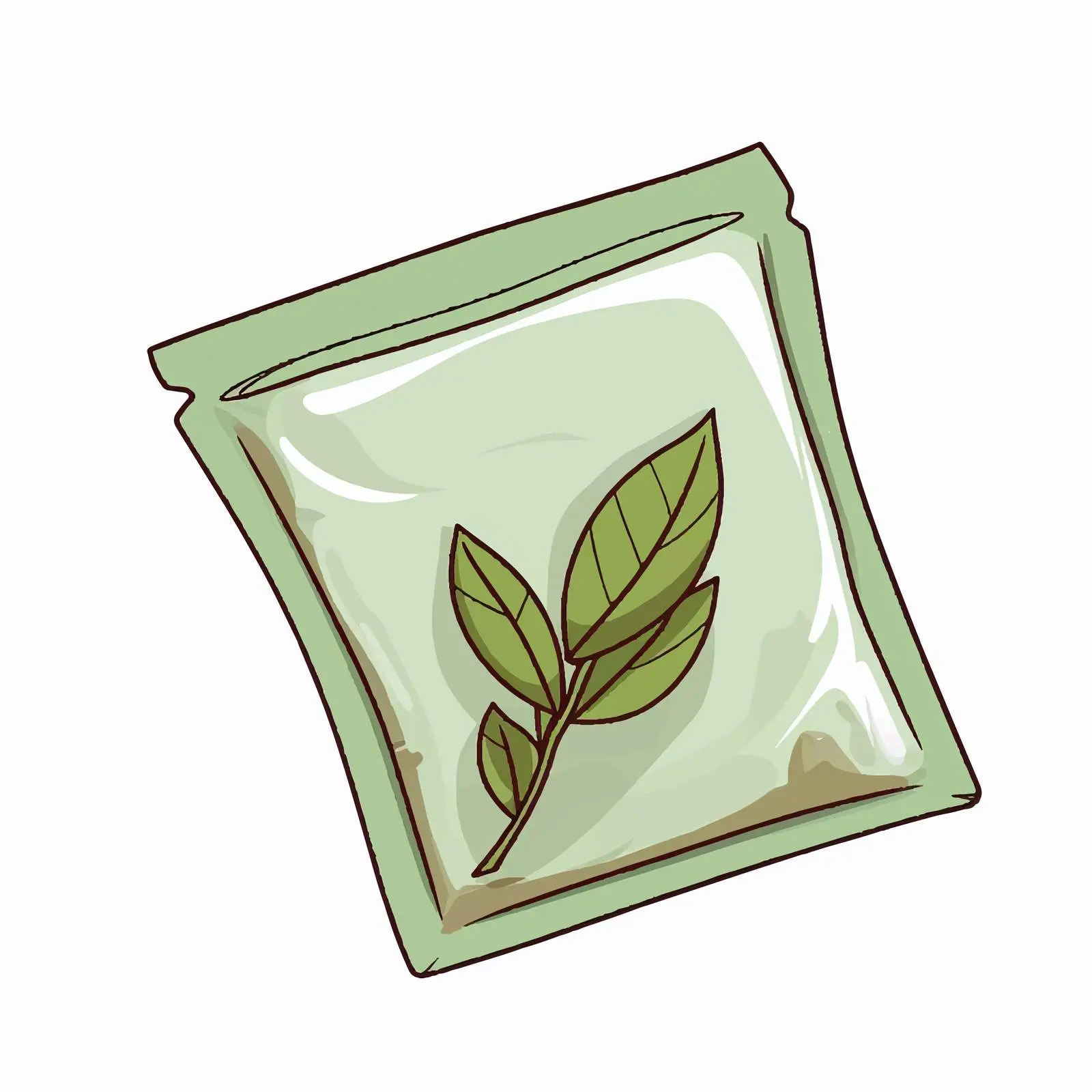 Tea Bag Line Vector Illustration on White Background — free download from Dotvec