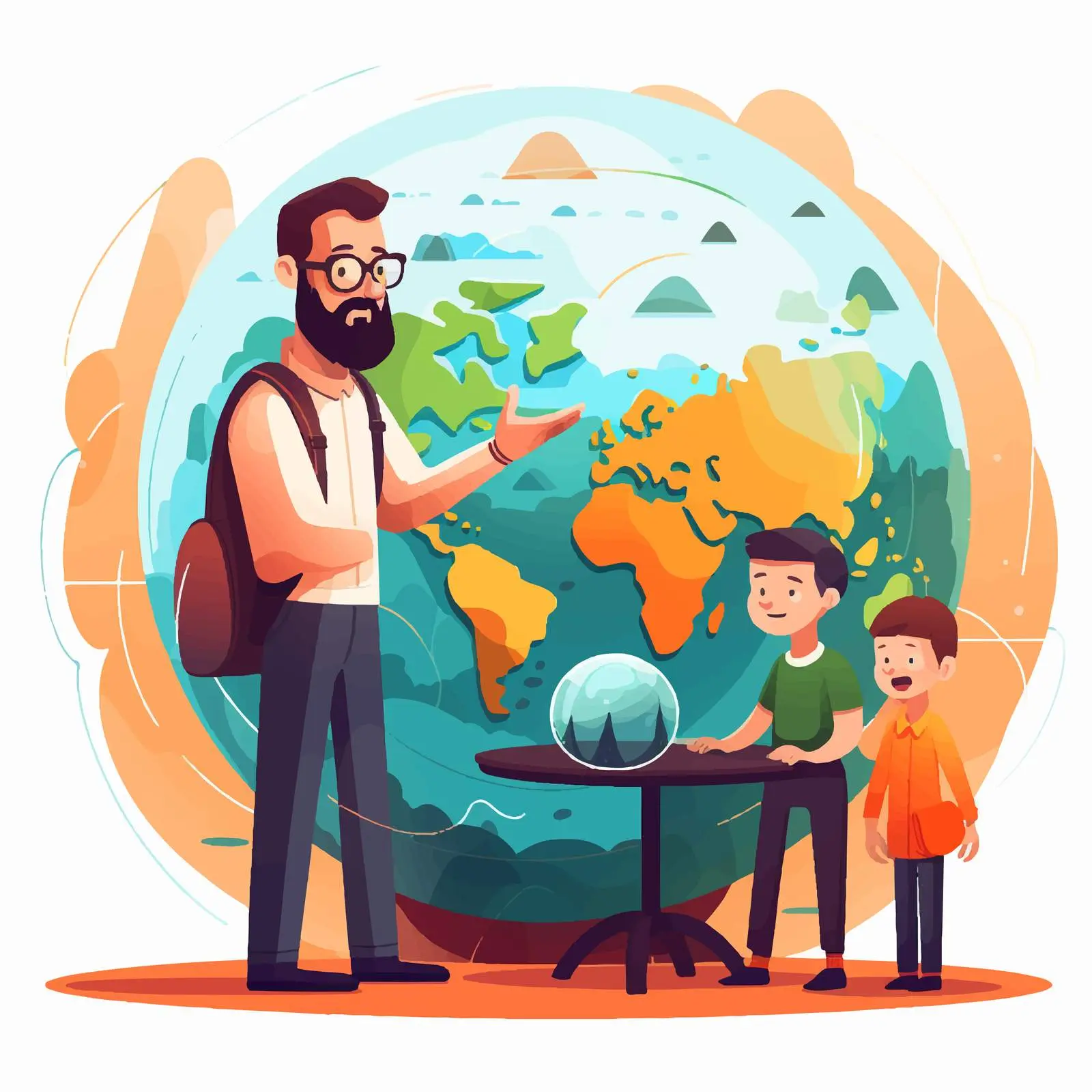 Teacher Explaining Lithosphere Concept Vector Illustration – free earth science image from Dotvec