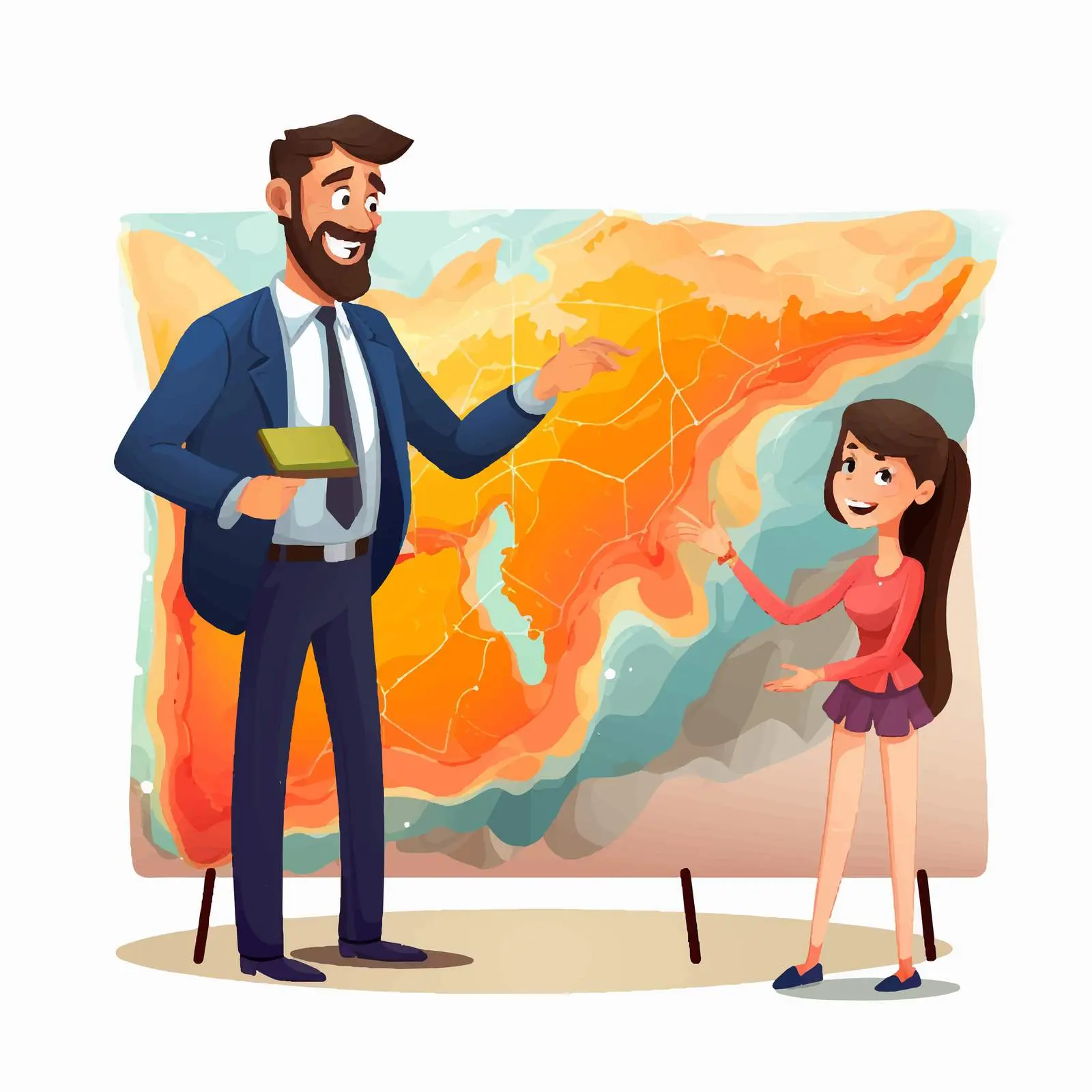 Teacher Explaining Lithosphere Vector Illustration — free download from Dotvec