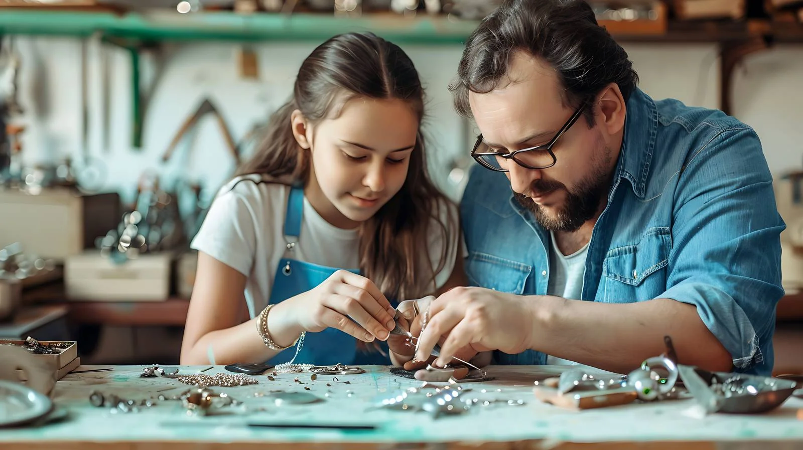 Crafting Jewelry with Teacher and Student — free download from Dotvec