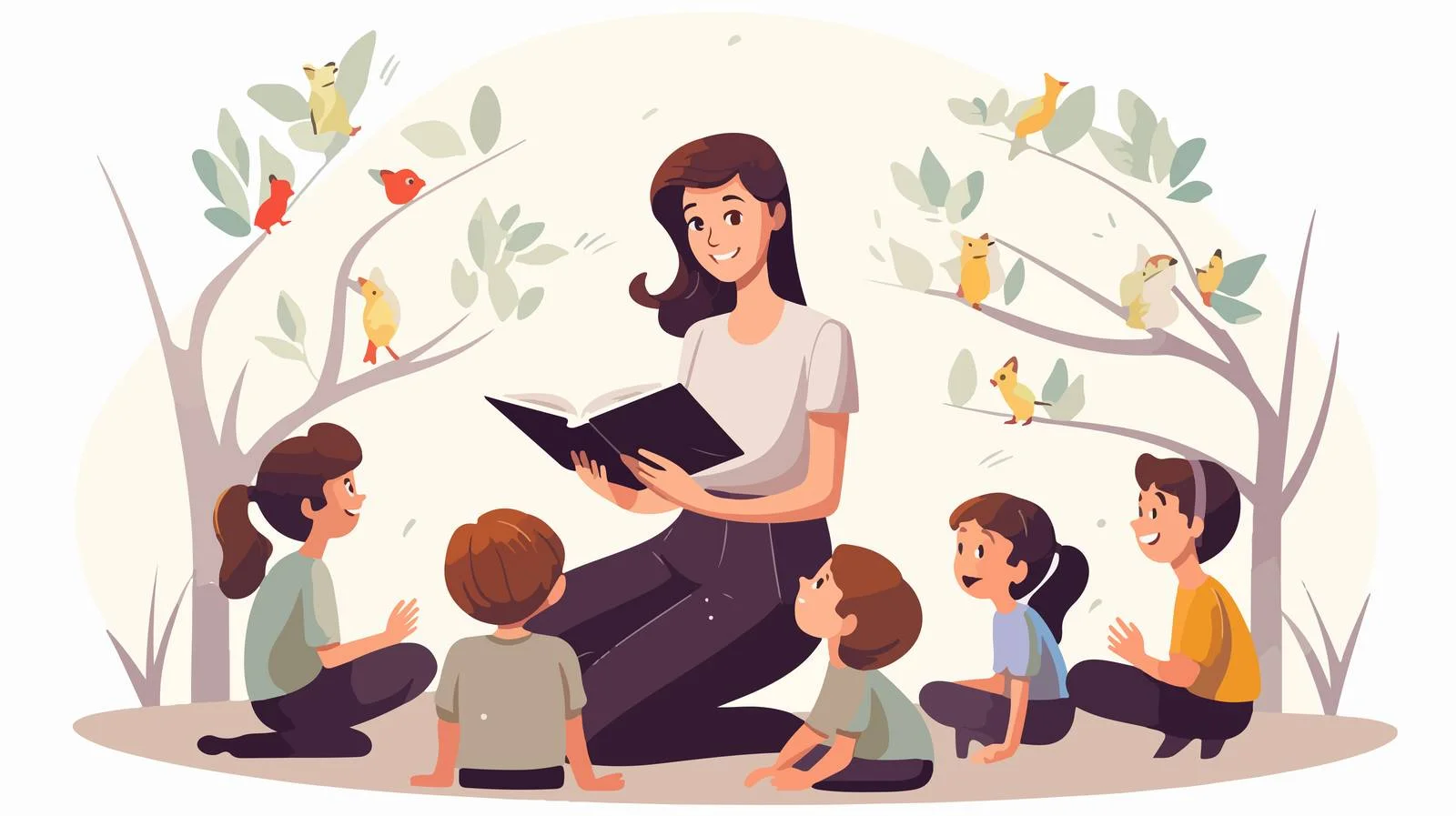 Educational Storytelling Scene Illustration — free download from Dotvec