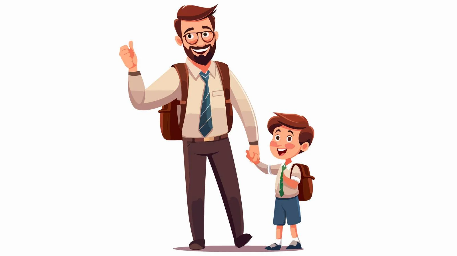 Educator with Pupil Cartoon Illustration free images image from Dotvec