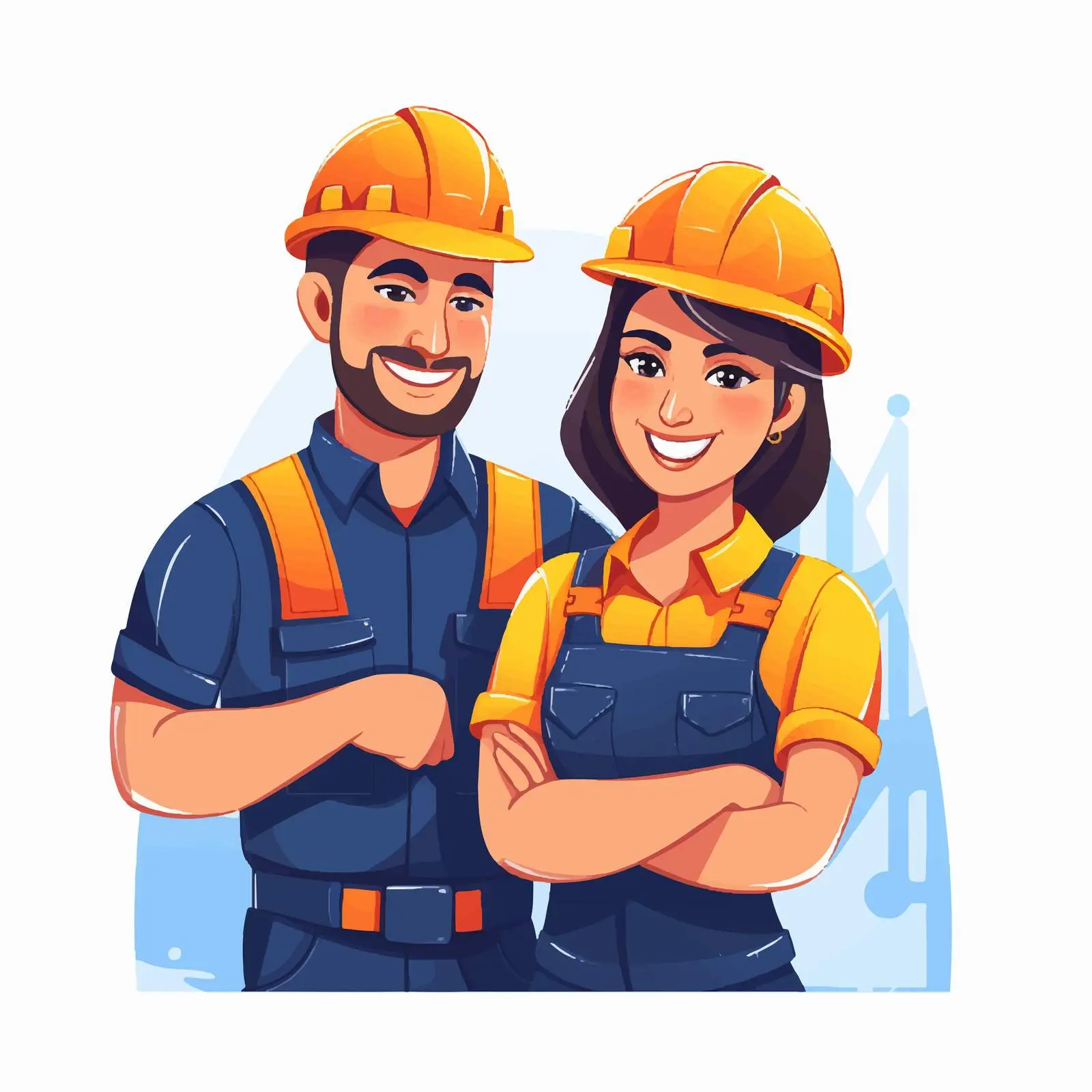 Team of Builders and Industrial Workers Together – free occupations image from Dotvec