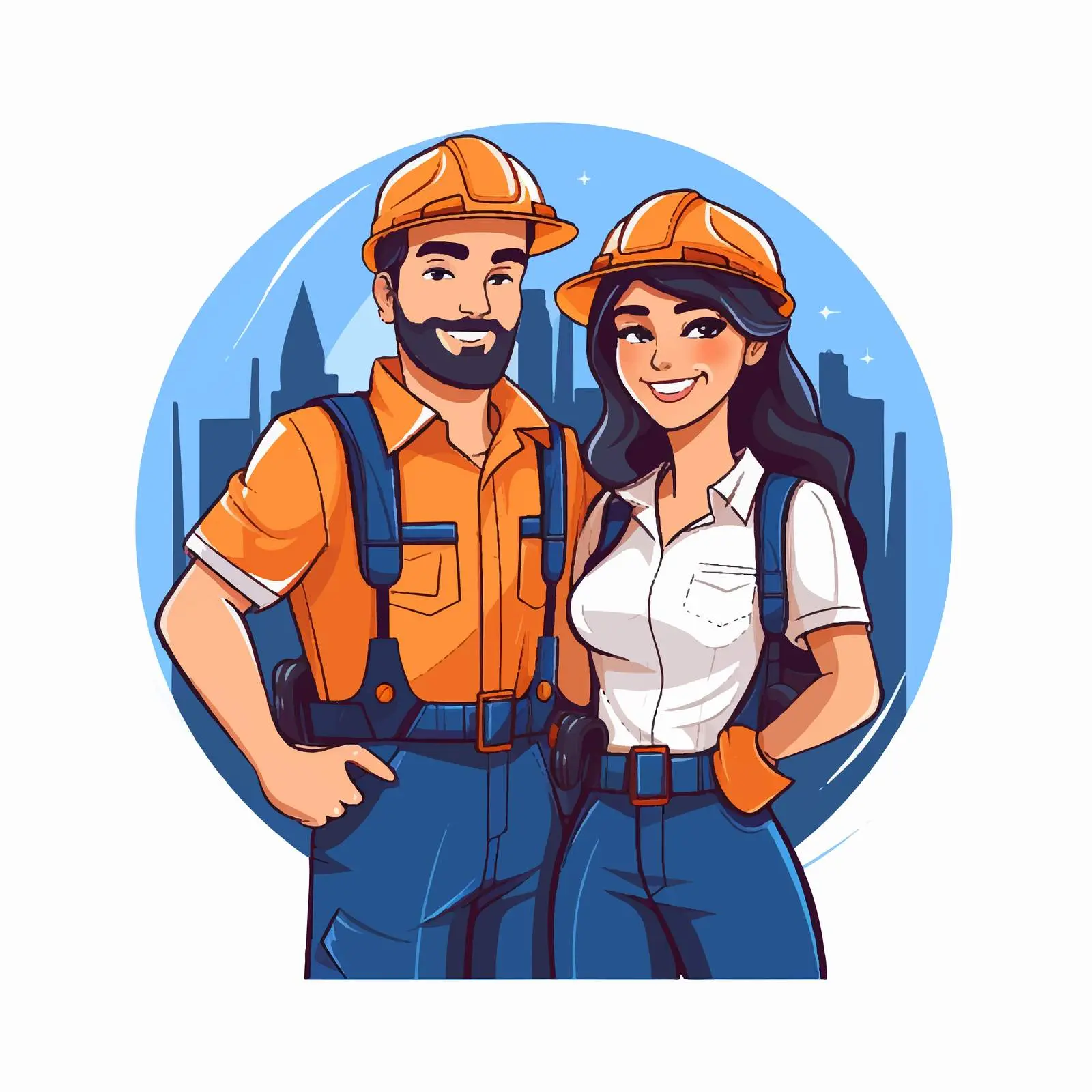 Team of Builders and Industrial Workers Together – free skillset image from Dotvec