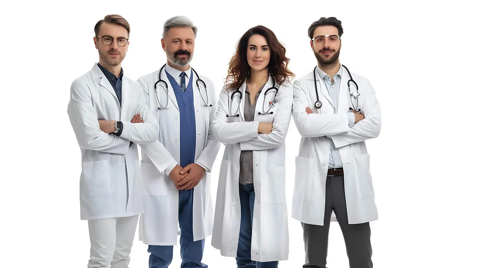 Team of Medical Experts on White Background – free surgeons image from Dotvec