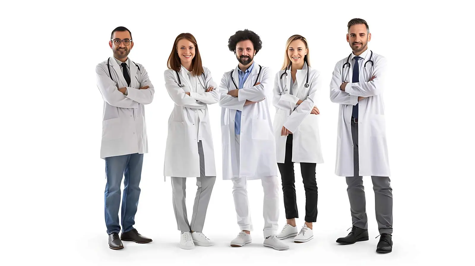 Team of Expert Doctors on White Background – free emergency image from Dotvec