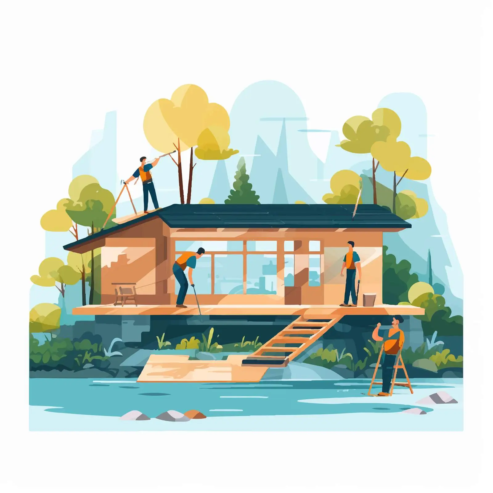 Professional Builders Constructing Residential House – free team of builders image from Dotvec