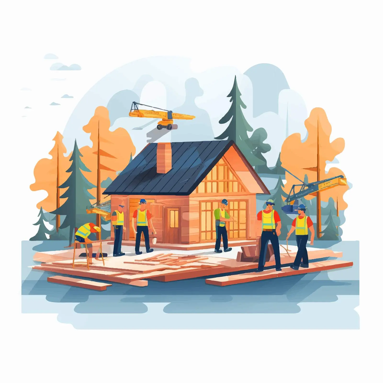 Professional Builders Constructing Residential House — free download from Dotvec