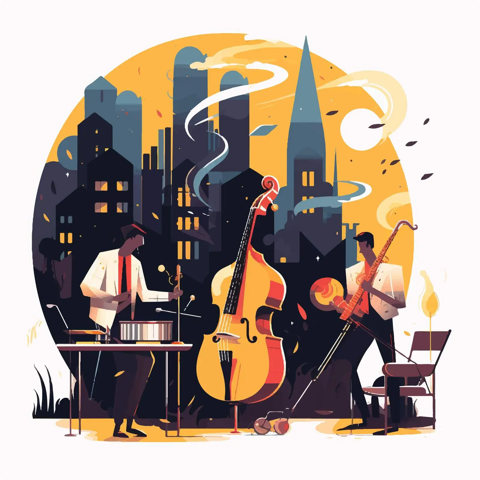 Street Artists Playing Musical Instruments Together — free download from Dotvec