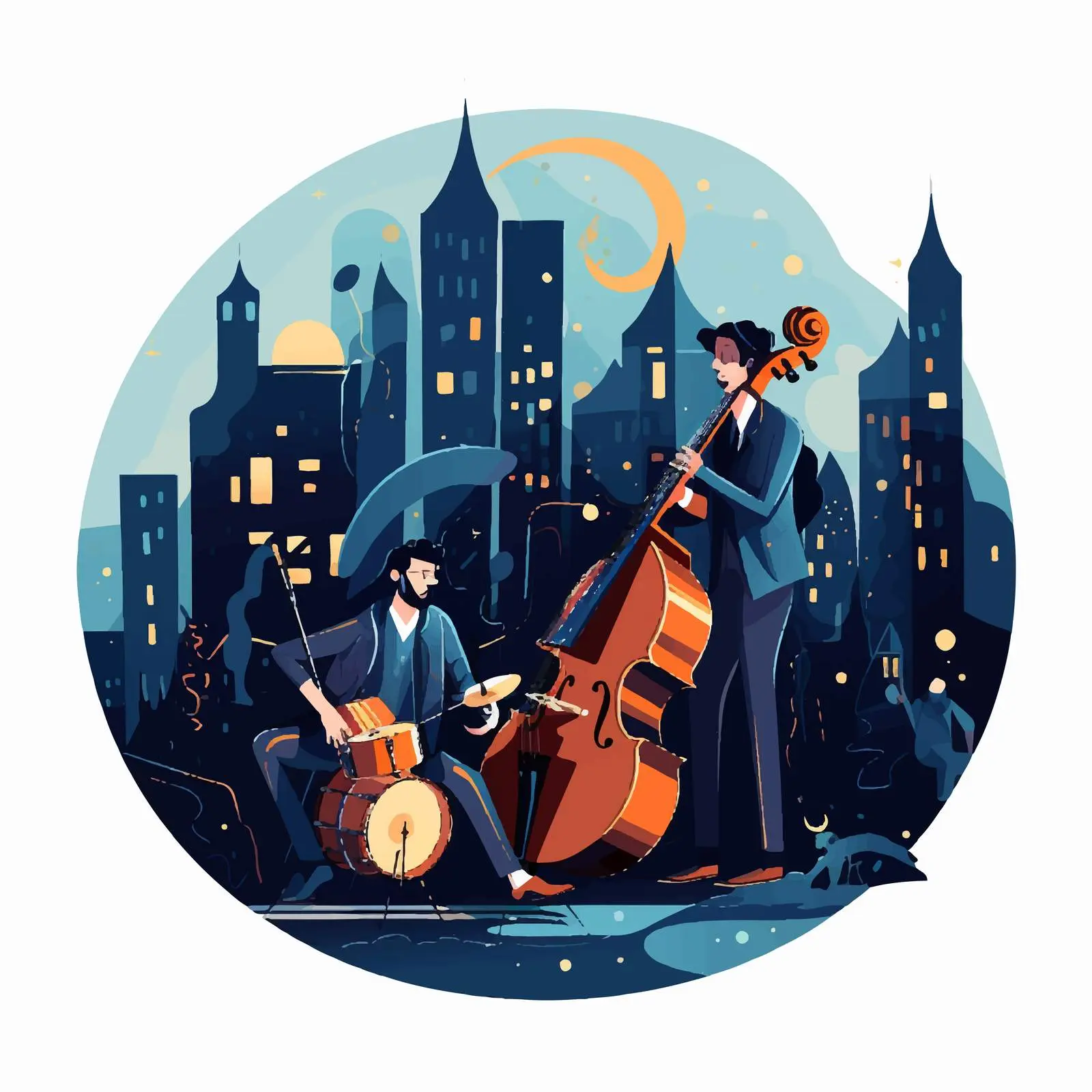 Street Artists Playing Musical Instruments Together — free download from Dotvec