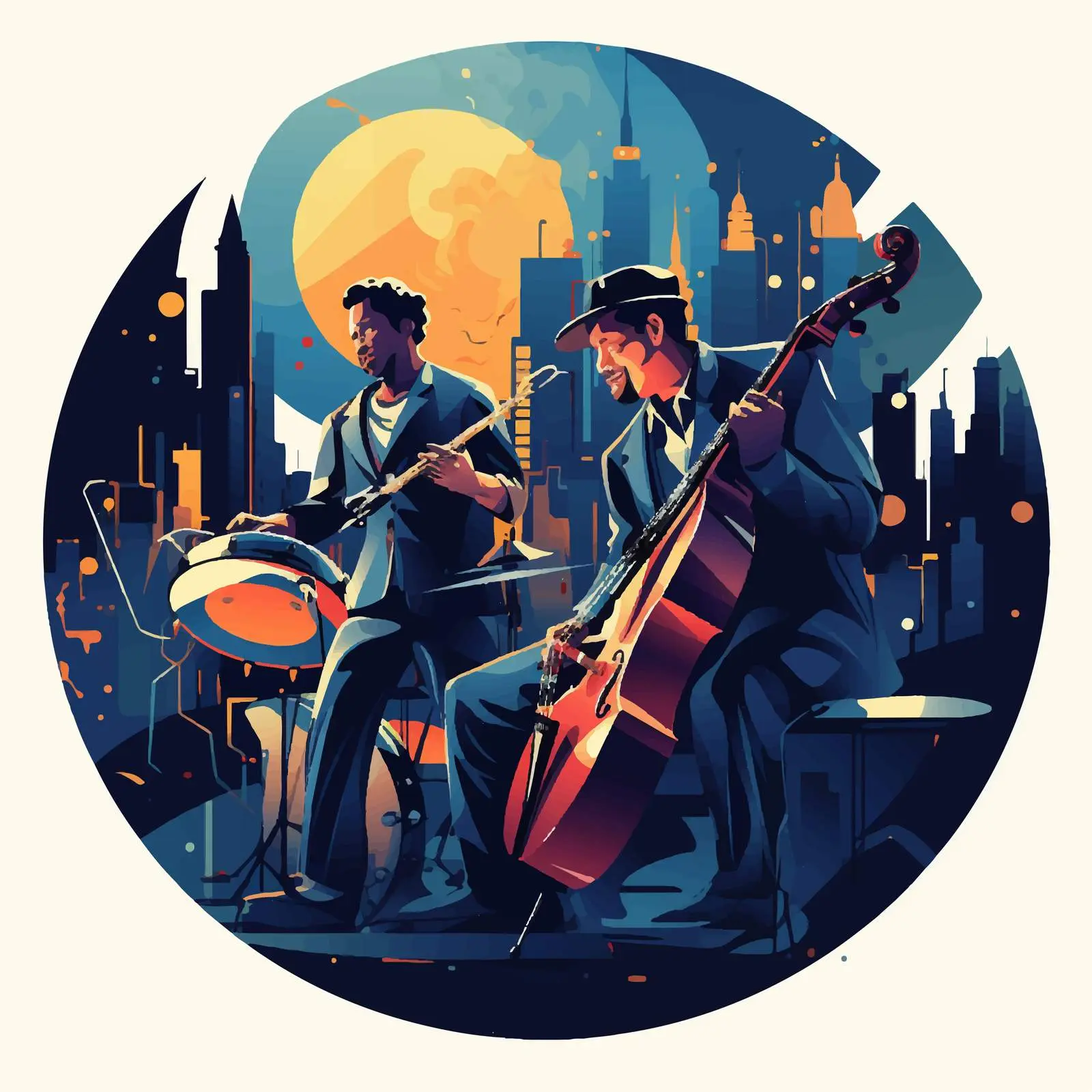 Street Artists Playing Musical Instruments Together — free download from Dotvec