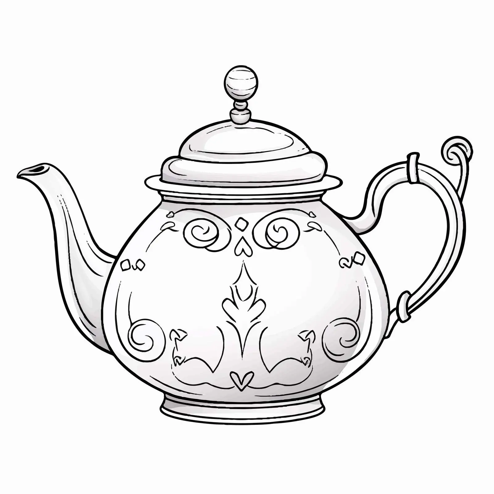 Elegant Teapot Outline Vector Illustration – free teapot image from Dotvec