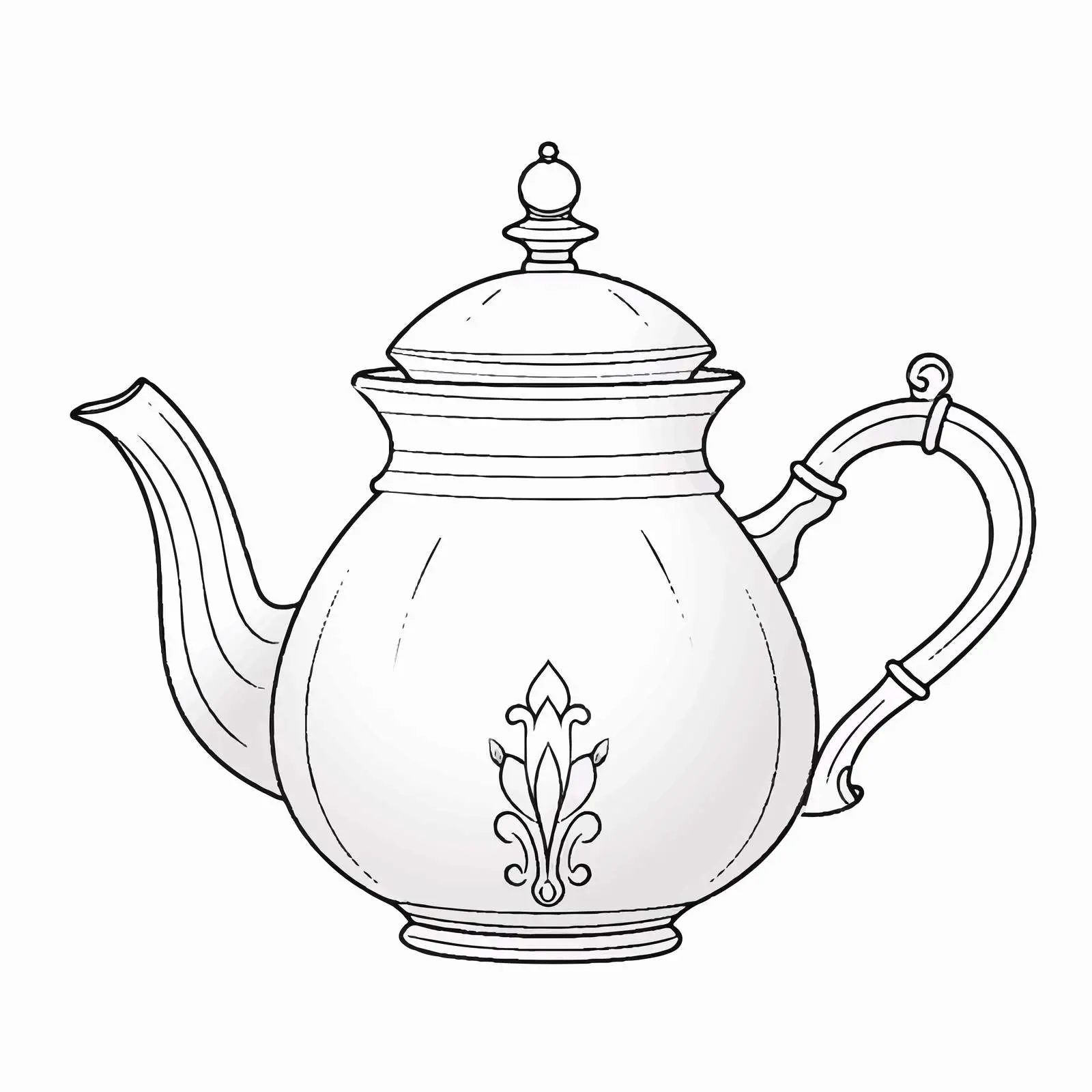 Teapot Outline Vector Illustration on White Background – free teapot image from Dotvec