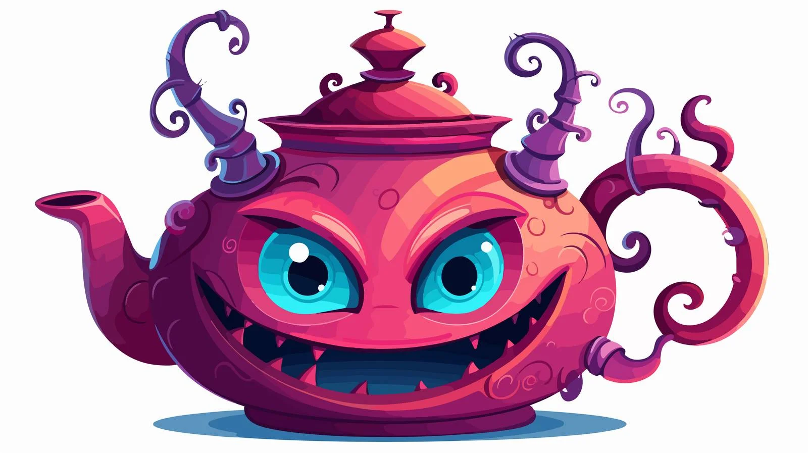 Teapot Cartoon Character Vector Illustration — free download from Dotvec