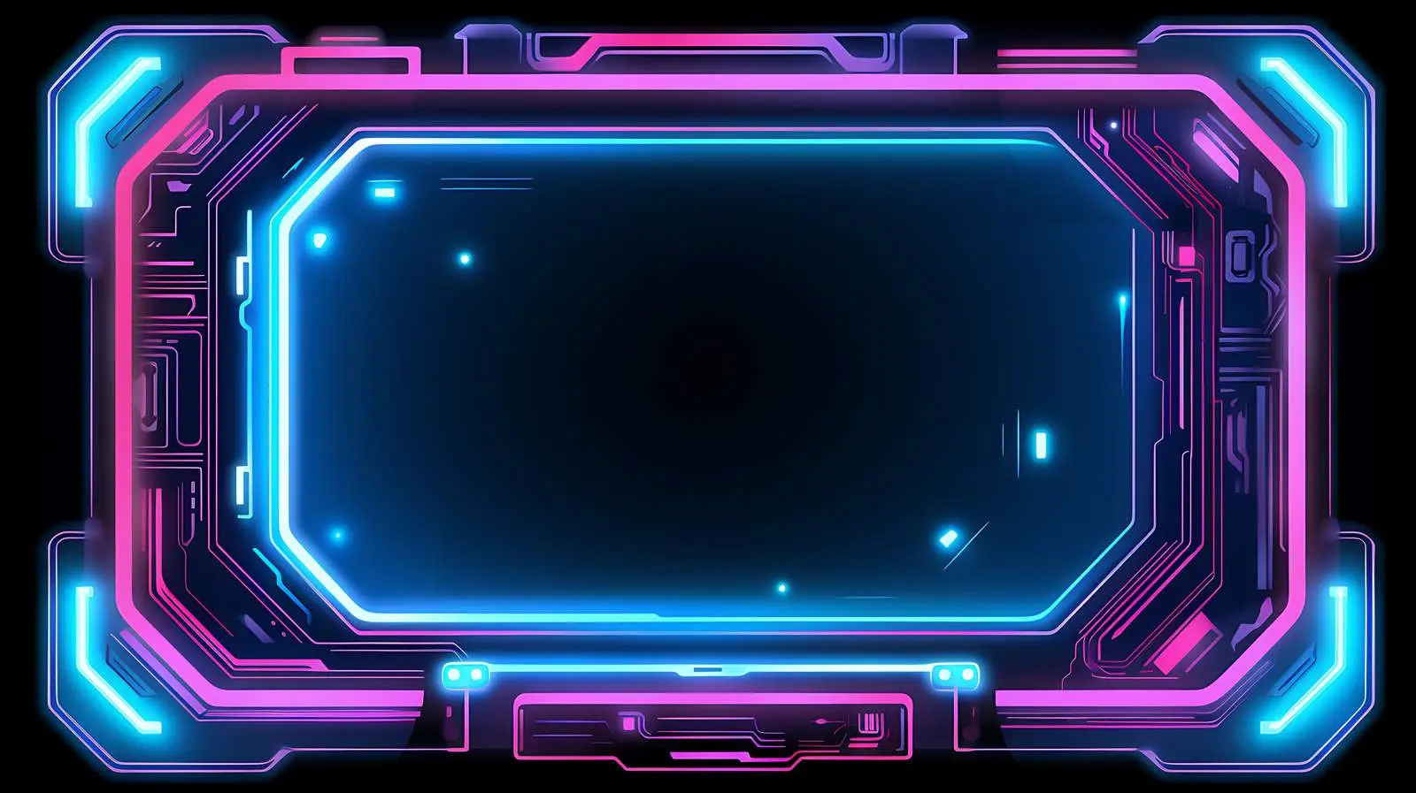 Neon Cyber Interface Frame Display — free download from Dotvec