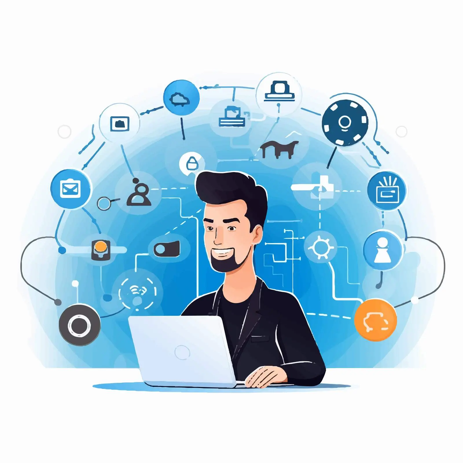 Technical Support Cartoon Vector Illustration — free download from Dotvec