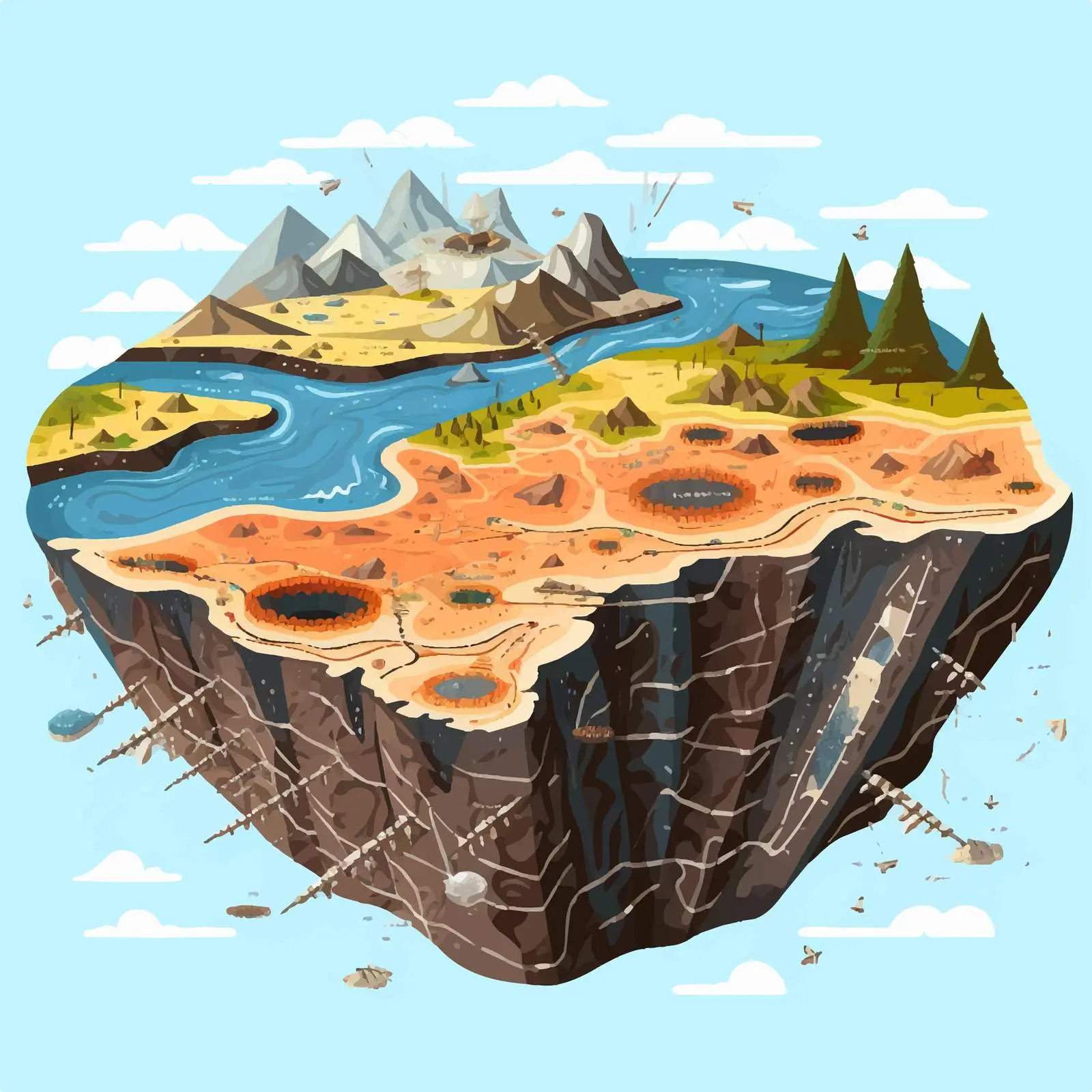Tectonic Plate Interactions Concept Illustration — free download from Dotvec