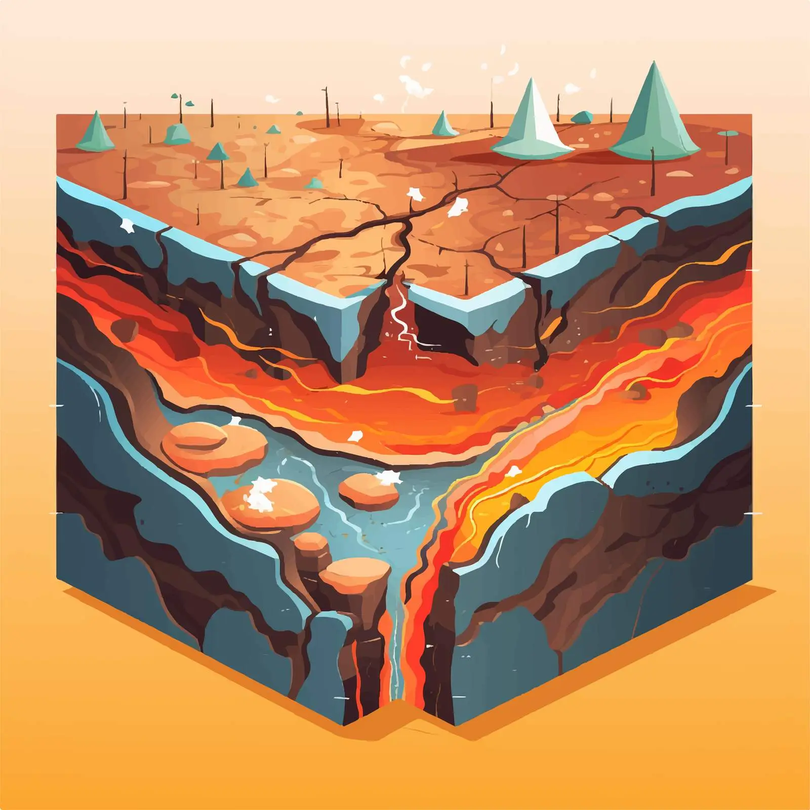 Tectonic Plate Interactions Concept Illustration — free download from Dotvec