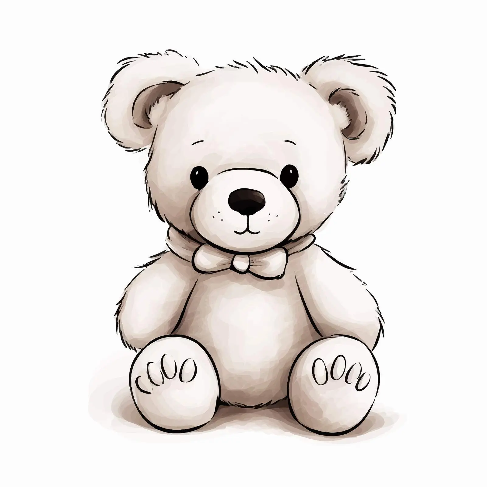 Teddy Bear Vector Sketch Illustration on White Background — free download from Dotvec